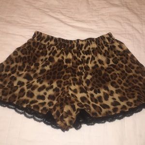 Karlie: Leopard Black Lace Shorts